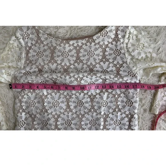 Vince Camuto Womens Size 12 White Lace Nude Lined Sheath Dress #0416 - Picture 9 of 12